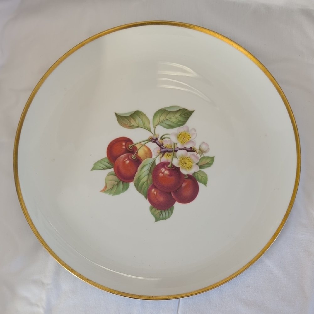 Vintage Round Porcelain Platter Lorenz Hutschenreuther Fruit Pattern